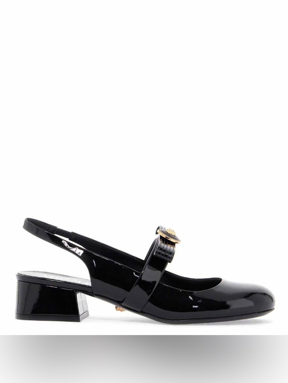 VERSACE GIANNI RIBBON PATENT SLINGBACK PUMP - BRAND NEW US 10